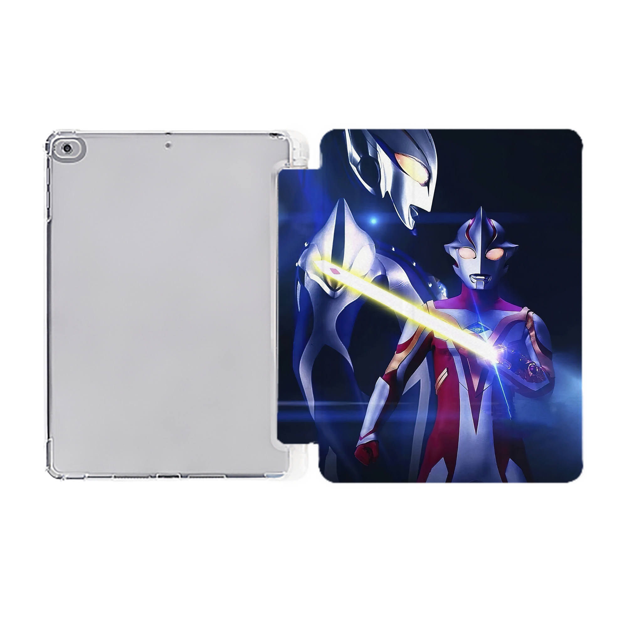 （画像用） ウルトラマン Ultraman IPad ケース ペン収納付き 三つ折りスタンド PUレザー×シリコン 対応機種9.5/10.5/10.9インチ